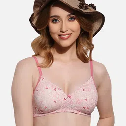 FIMS Floral Printed Full Coverage Lightly Padded T-shirt Bra With All Day Comfort image 2