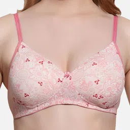 FIMS Floral Printed Full Coverage Lightly Padded T-shirt Bra With All Day Comfort image 4
