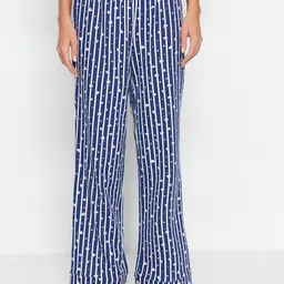 Trendyol Women Striped Cotton Lounge Pants-image-47