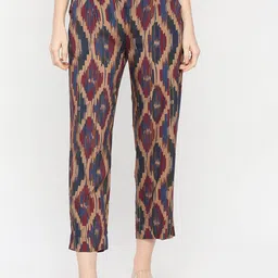 Cloth Haus India Women Printed Cotton Straight Fit Trousers-image-42