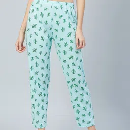 The Snug Studio Women Cactus Printed Straight Lounge Pants-image-25
