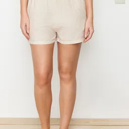 Trendyol Women Pack Of 2 Striped Pure Cotton Lounge Shorts-image-9