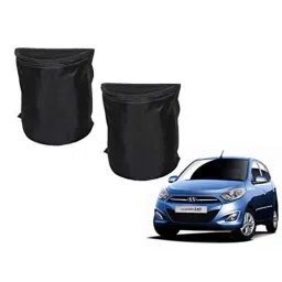 Kozdiko 2 Pcs Black Semi Cylindrical Car Dustbin Set for Hyundai i10-picture-32
