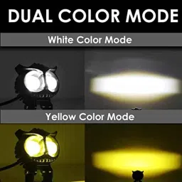 Kozdiko 2 Pcs Yellow &a; White Owl Eye Shape LED Amber Fog Light Set for Honda Dio image 3