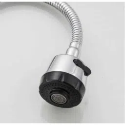 Gold Bell Dixy Stainless Steel Silver Deck Mounted Chrome Swan Neck Basin Tap with Flexible Spout image 2