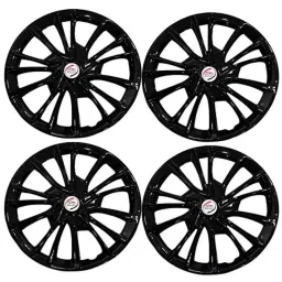Auto Pearl 4 Pcs 17 inch Polypropylene Black Press Type Car Wheel Cover Set with Retention Ring for Mahindra Scorpio Type 1 2006-2014, WC17in_XUV727_BLK_ScorpioTy1_2006-14 image 3