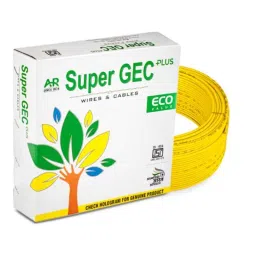 SUPER GEC Eco 1 Sqmm Yellow FR PVC Multi Strand House Wiring Cable, Length: 90 m-picture-23