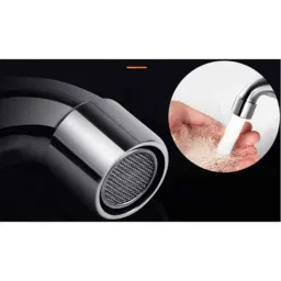 Drizzle OreoMini 6 Pcs Brass Chrome Finish Silver Long Body Bib Cock Set with Foam Flow, LONGOREOMINI6 image 3