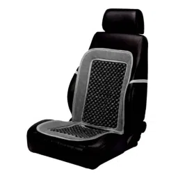 Auto Pearl PU &a; Wooden Beads Grey Rectangular Car Seat Cushion with Velvet Border for BMW 520i (Pack of 2)-picture-16