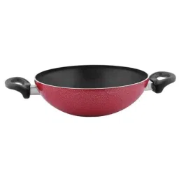 Nirlep Sakhi 28cm 3.5 Litre Red Aluminium Non Stick Kadhai, SKR28 (Pack of 3) image 2