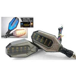 Kozdiko 4 Pcs Plastic Front &a; Rear U Shape Dual Color DRL LED BIke Indicator Set for TVS Jupiter 125 image 2