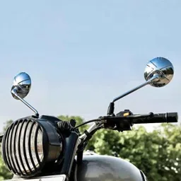 RC Infinity Royal Samrat 2 Pcs ABS Chrome Rear View Side Bike Mirror Set, RCI-HS-RVM-22-RS-CH-III image 5