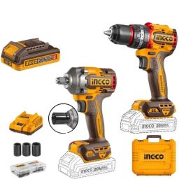 Ingco 2 Pcs 20V 400Nm Cordless Impact Drill &a; Wrench Combo, CKLI20275-picture-38