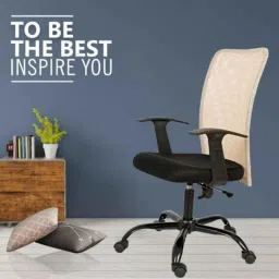 Heikin Sigma Cream Medium Back Breathable Mesh Adjustable &a; Comfortable DIY Ergonomic Office Chair, HE-00048 image 3