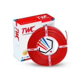 TWC Lite 1.0 Sqmm Red FR PVC Insulated Solid Stranded Flexible Copper Wire, Length: 90m, TWCL02 image 1