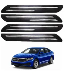 Sca Rubber Car Side Bumper Protector Guard with Double Chrome Strip for Volkswagen Jetta Type1 Model Black Set Of 4, SCA-LIVGKM-picture-10