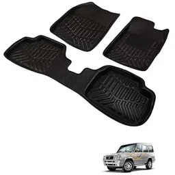 Kozdiko 3D Black Car Foot Mat Set for Tata Sumo, dshbdhb86-picture-47