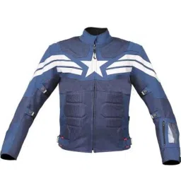 Biking Brotherhood Blue Rubberized Captain Jacket, Size: 2XL-image-5