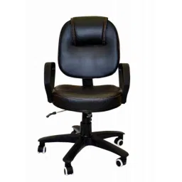 Mezonite Low Back Synthetic Leatherette Black Office Chair-picture-18