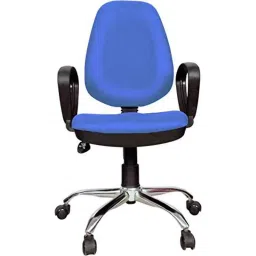 KDF Mart Upholstery Fabric Blue Medium Back Adjustable Executive Swivel Chair with Back Support, MIS130-picture-21