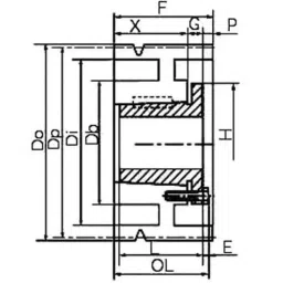 Mitsuboshi Maxstar 355mm 8V Belt 4 Groove Wedge Pulley, 355-8V-4-S1-image-12