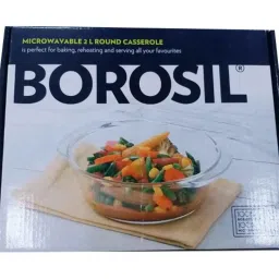 Borosil 2L Glass Transparent Round Casserole with Lid, IH22CA03220 image 2