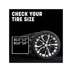 Auto Pearl 4 Pcs 14 inch ABS Black &a; Silver Press Type Fitting Car Wheel Cover Set for Mahindra Varito image 3