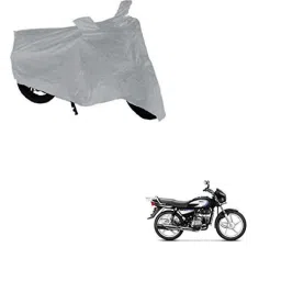 Kozdiko Silver Bike Body Cover with Mirror Pockets for Hero Splendor Pro, kozd_17598-picture-47