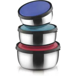 Classic Essentials 1404 3 Pcs Round Steel Grocery Container Set-picture-45