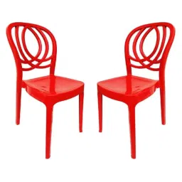 RW Rest Well Oak 2 Pcs Armless Coke Red Polypropylene Chair Set-picture-10