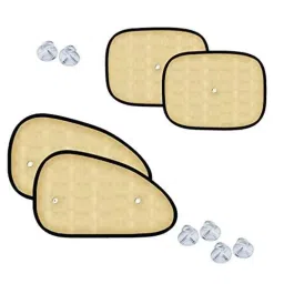 Auto Pearl 4 Pcs PVC &a; Mesh Beige Window Side Chipkoo Sun Shade Set for Audi TT-picture-45