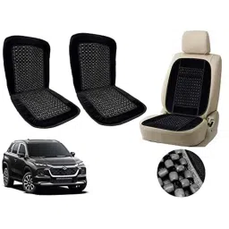 Auto Pearl PU, Velvet &a; Wooden Beads Black Rectangular Seat Cushion for Maruti Suzuki Vitara (Pack of 2 )-picture-28