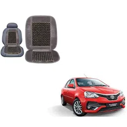 Kozdiko Wooden Bead Seat with Grey Velvet Border for Toyota Etios Platinum-picture-20
