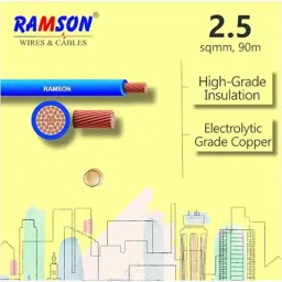 Ramson 2.5 Sqmm Single Core PVC Insulated Blue Copper Cable, Length: 90 m image 2