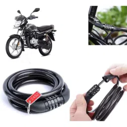 Auto Pearl PVC &a; Plastic Black Combination Cable Lock for Platina 100 BS6, 931-picture-22