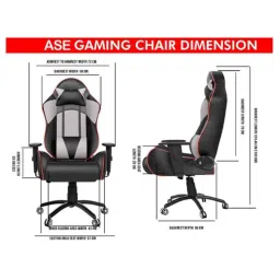 ASE Gaming Gold High Back Grey &a; Black Ergonomic Gaming Chair image 3
