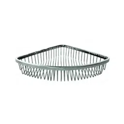 Anatomix 9x9 inch Brass Chrome Finish Basket Bathroom Corner Shelve-picture-23