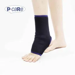 p care P+caRe Neoprene Black &a; Blue Ankle Support, Size: Standard image 4