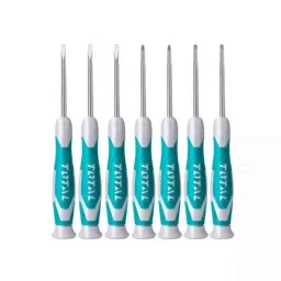 Total THT250726 SL2.0x50SL2.5x50SL3.0x50PH00x50PH0x50T6x50T8x50 Cr-V Silver &a; Blue Screwdriver Set (Pack of 6)-picture-44