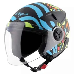 Vega BZ1 ABS Dull Black Neon Yellow Open Face Helmet, Size: Medium-picture-40