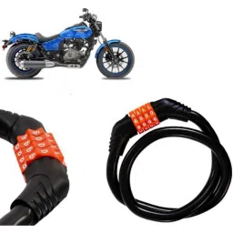 Auto Pearl Black &a; Orange 4 Digit Anti-Theft Combination Number Lock for Avenger 400-picture-47