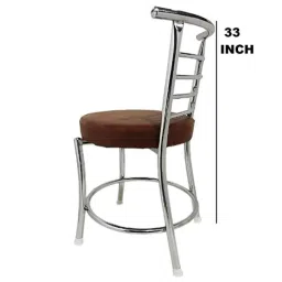 RW Rest Well RW-158 Leatherette Brown Ergonomic Dining Chair with Steel Chrome Finish image 4