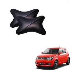 Kozdiko 2 Pcs Memory Foam Grey &a; Black Car Neck Rest Cushion Pillow Set for Maruti Suzuki Ignis-picture-42