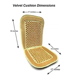 Auto Pearl PU, Velvet &a; Wooden Beads Beige Rectangular Seat Cushion for Chevrolet UVA image 5