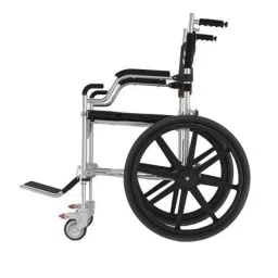 Frido Go 41.5x27x36.5 inch Black Self Propelled Portable Shower Commode Wheelchair, FS168S image 5