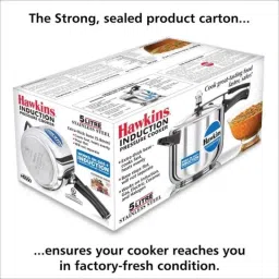 Hawkins 5 Litre Stainless Steel Pressure Cooker, HSS50 (Pack of 5) image 4