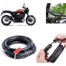 Auto Pearl PVC &a; Plastic Black Combination Cable Lock for Z900RS BS6, 867-picture-24