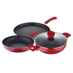 Bergner Bellini + Pressed 3 Pcs 2.6L Red Non Stick Aluminium Cookware Set, BG-31280-picture-19