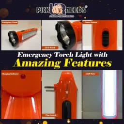 Pick Ur Needs 5W Orange Long Range LED Rechargeable Torch with 18 Bright SMD Tube, PICK-692 image 4