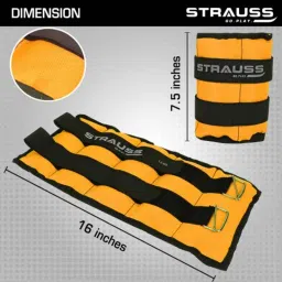 Strauss 38x19x3cm Neoprene Yellow Adjustable Ankle Weight, ST-2653 image 5